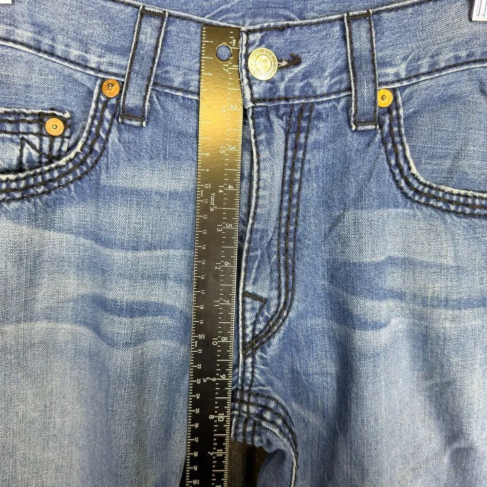 True Religion Men's Straight Jeans Size 36x32 Denim World Tour USA Buddha